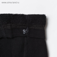 Леггинсы детские махровые &laquo;Орнамент с медведем&raquo;, цвет чёрный, рост 104-110