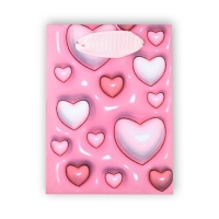Пакет ламинированный &laquo;Сердца&raquo;, 9 &times; 12 &times; 6,5 см