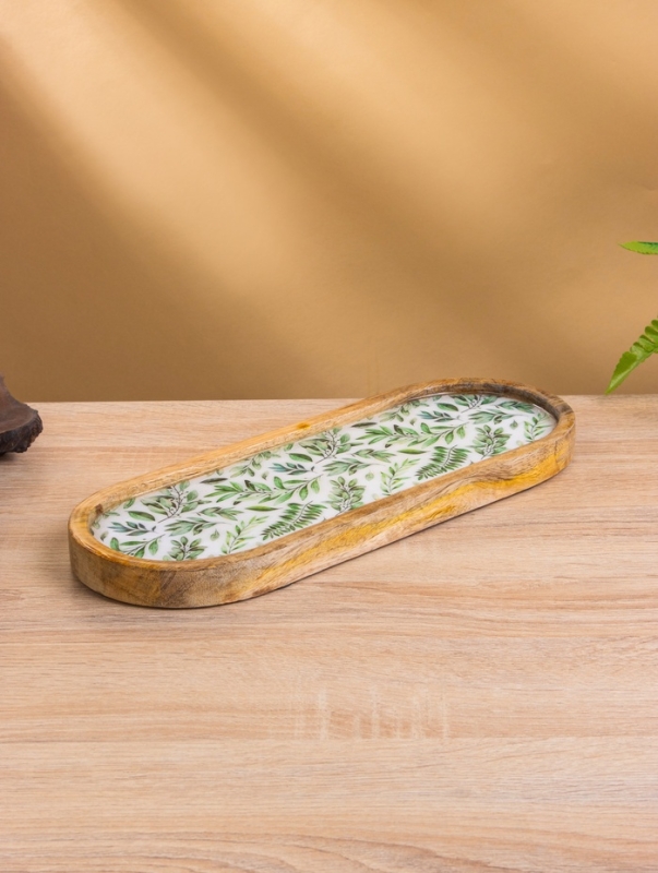 Набор розеток на подносе "Оливковая ветвь" (3 шт) дерево манго 33,5х13х6,5 см