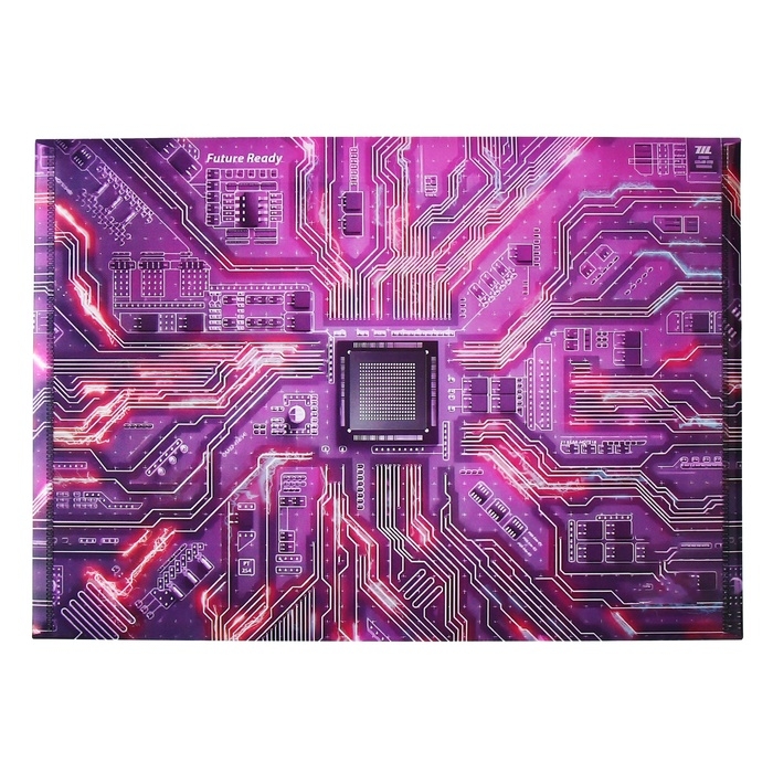 Папка-конверт "Чип" на кнопке А4, 350 мкр, фиолетовая