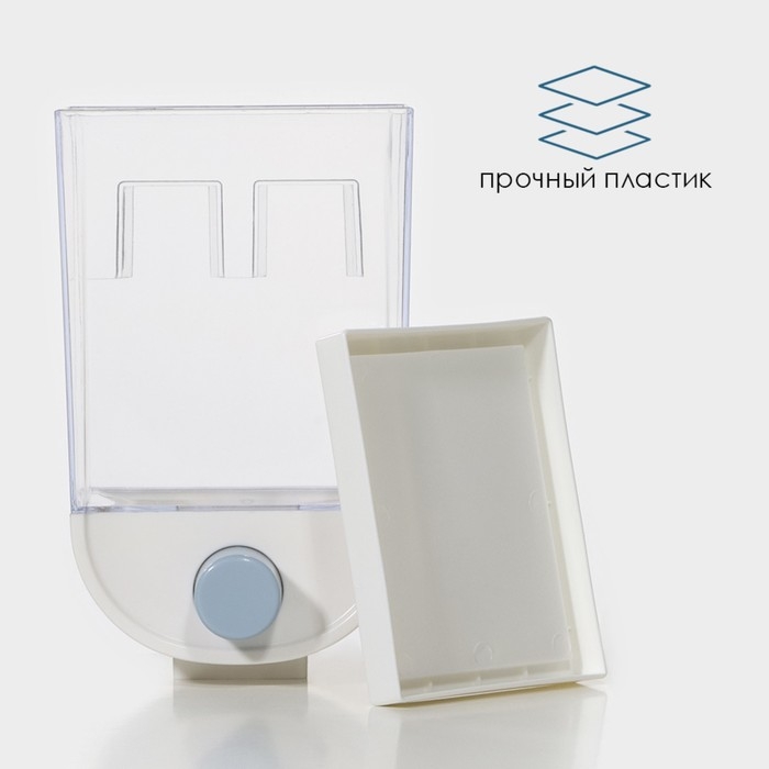 Контейнер - дозатор для сыпучих продуктов RICCO, 11,8&times;9,5&times;19 см, 1 л, цвет белый