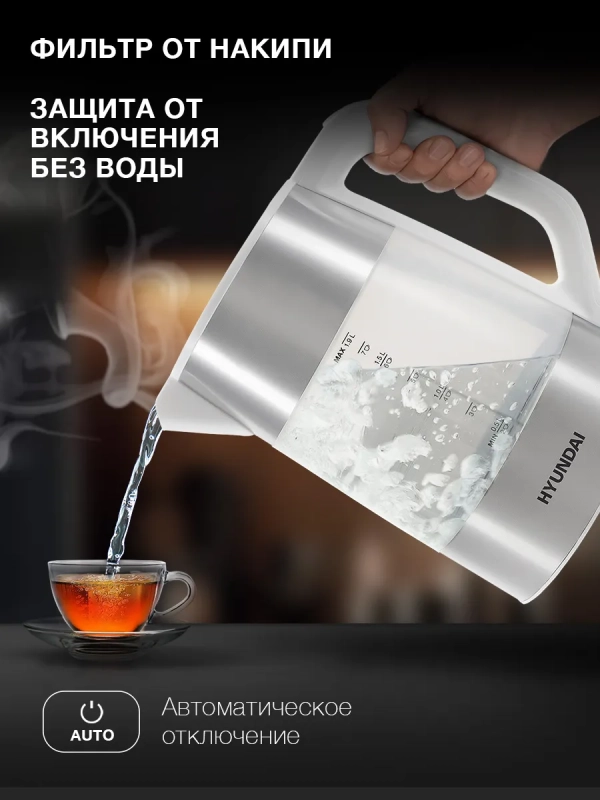 Чайник HYK-P4025 1.9л. 2200Вт белый (пластик)