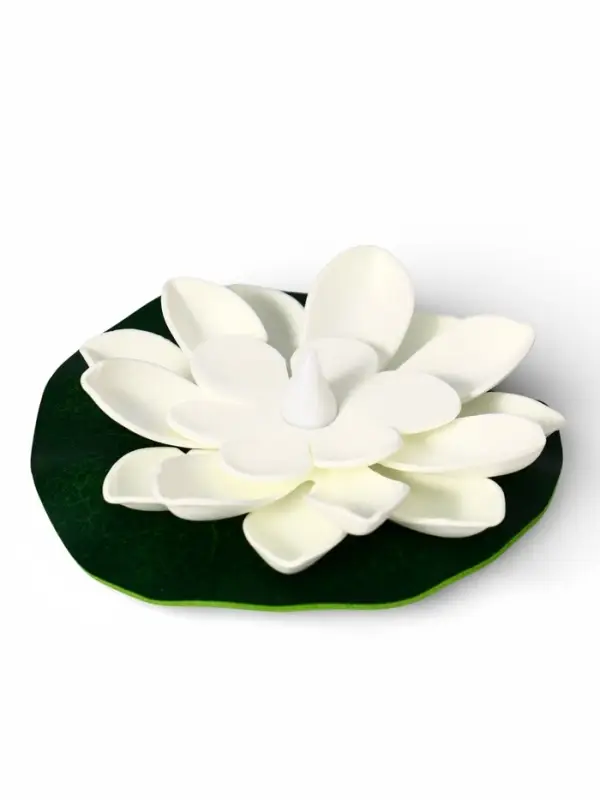 Садовый светильник для водоемов 10 х 13 х 15 см, на батарейке "Лотос" белый СК-004