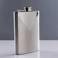 Фляжка под нанесение Drake, 240 мл, металл, хромированная
