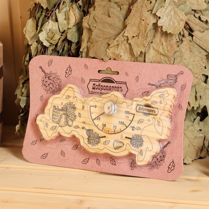 Термометр для бани Термометр для бани "Карта России", деревянный, 23 х 12 см, Добропаровъ