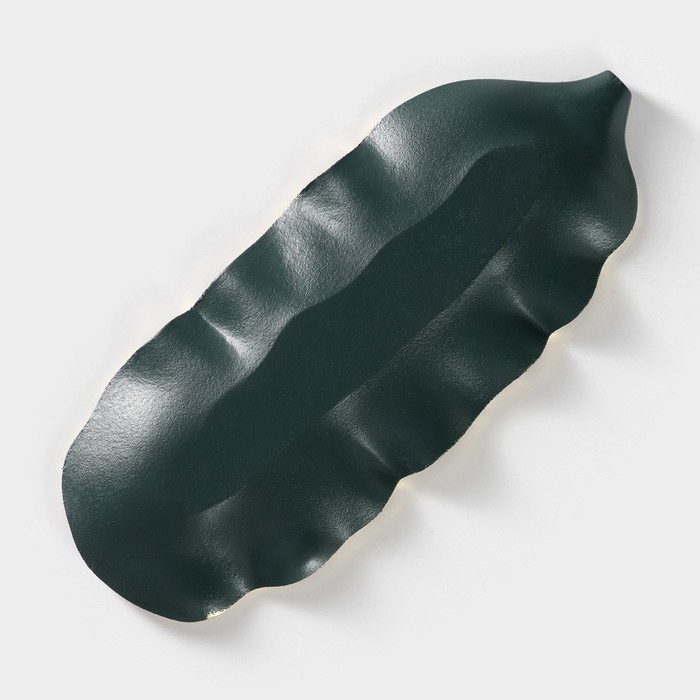 Блюдо для фруктов Доляна &laquo;Золотой лист&raquo;, 36&times;14&times;3 см, цвет золотой с зелёным