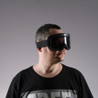 Очки-маска для езды на мототехнике, разборные, визор затемненный, цвет черный Очки-маска для езды на мототехнике, разборные, визор затемненный, цвет черный