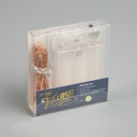 Гирлянда «Нить» 5 м роса, IP20, медная нить, 50 LED, мерцание, батарейки AAх3 (нет в комплекте), свечение тёплое белое Гирлянда «Нить» 5 м роса, IP20, медная нить, 50 LED, мерцание, батарейки AAх3 (нет в комплекте), свечение тёплое белое