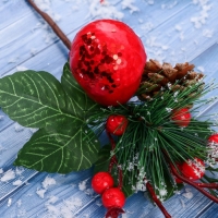 Декор "Зимнее очарование" шишка жёлудь ягоды, 30 см Декор "Зимнее очарование" шишка жёлудь ягоды, 30 см