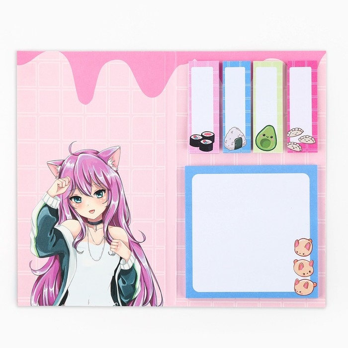 Книжка стикеров &laquo;Аниме девочка&raquo;, 5 блоков, 30 л