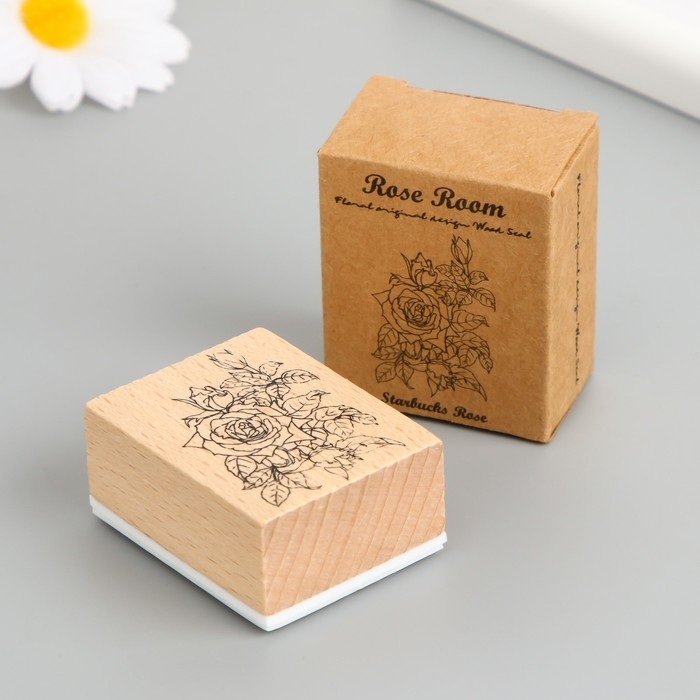 Печать дерево, резина Печать дерево, резина "Кустовая роза" 5х4х2,5 см