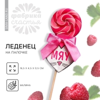Леденец на палочке &laquo;Мяу&raquo;, вкус: малина, 15 г.