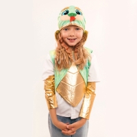 Карнавальный костюм детский &laquo;Новогодний змей&raquo;: жилетка, нагрудник, шапка, нарукавники, рост 116-128 см