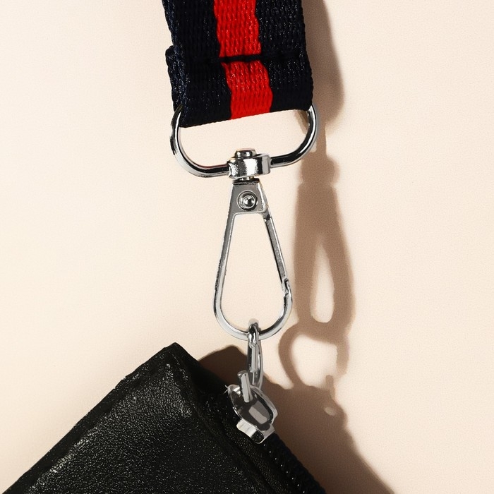 Ручка-петля для сумки, стропа, 20 &times; 2,5 см, цвет синий/красный