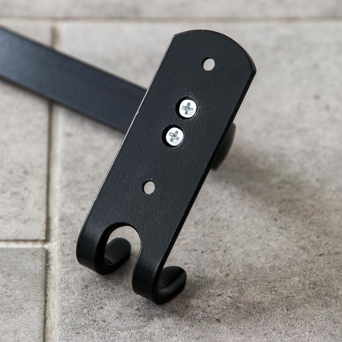 Держатель для полотенец, 4 крючка, 58&times;10&times;7,5 см, цвет чёрный