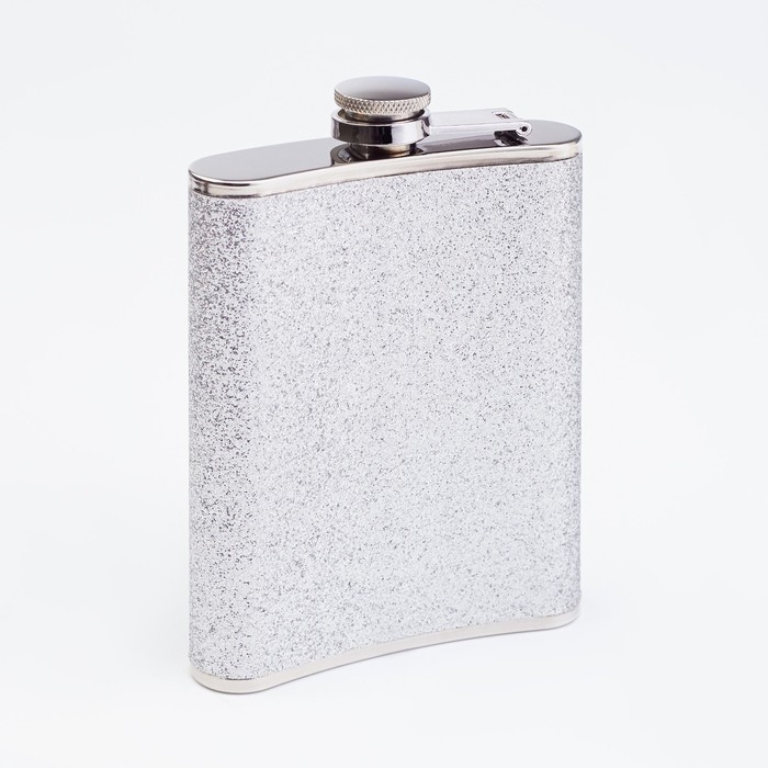 Подарочный набор 4 в 1: фляжка 240 мл, 2 стопки, воронка, серебро