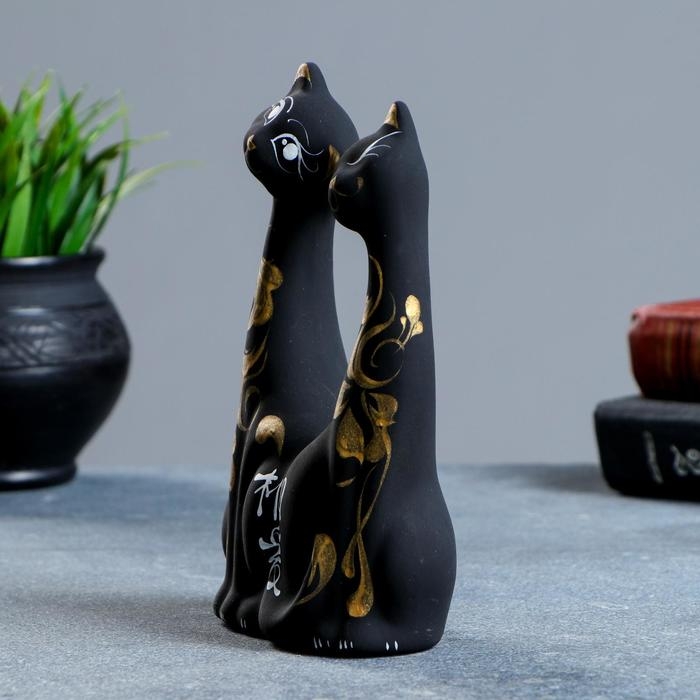 Фигура "Коты влюбленные" черные 5х10х17см