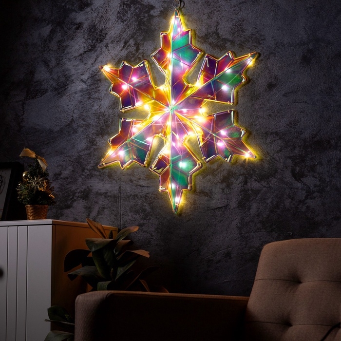 Светодиодная фигура «Снежинка» 60 × 60 см, пластик, 220 В, 8 режимов, свечение тёплое белое Светодиодная фигура «Снежинка» 60 × 60 см, пластик, 220 В, 8 режимов, свечение тёплое белое