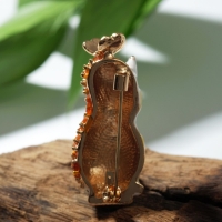 Брошь &laquo;Ёжик&raquo; с бабочкой, цветная в золоте