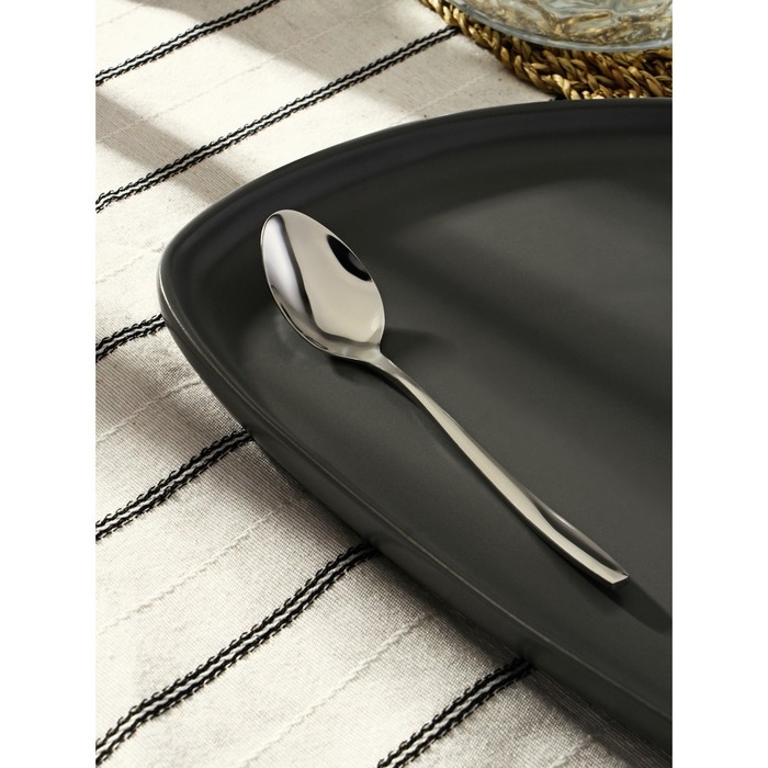 Ложка чайная из нержавеющей стали &laquo;Милано&raquo;, длина 15 см, толщина 1 мм, цвет серебряный