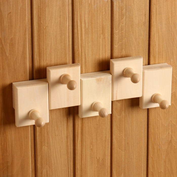 Вешалка комбинированная 5 крючков 12х8х35см, липа Вешалка комбинированная 5 крючков 12х8х35см, липа "Добропаровъ"