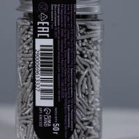 Кондитерская посыпка &laquo;Вермишель&raquo;, серебристая, 50 г