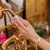 Кольцо &laquo;Листья&raquo; дуэт, цвет золото, безразмерное