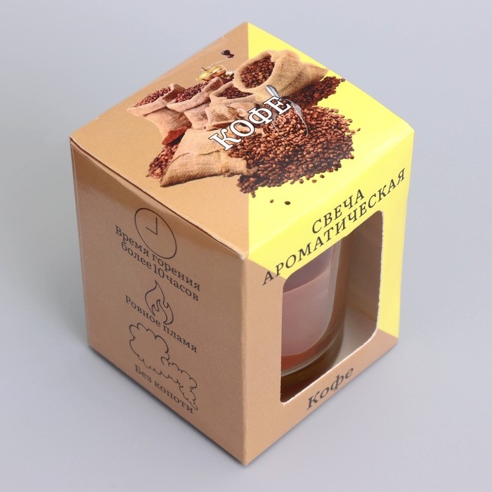 Свеча  ароматическая в стекле 5х6см, Кофе