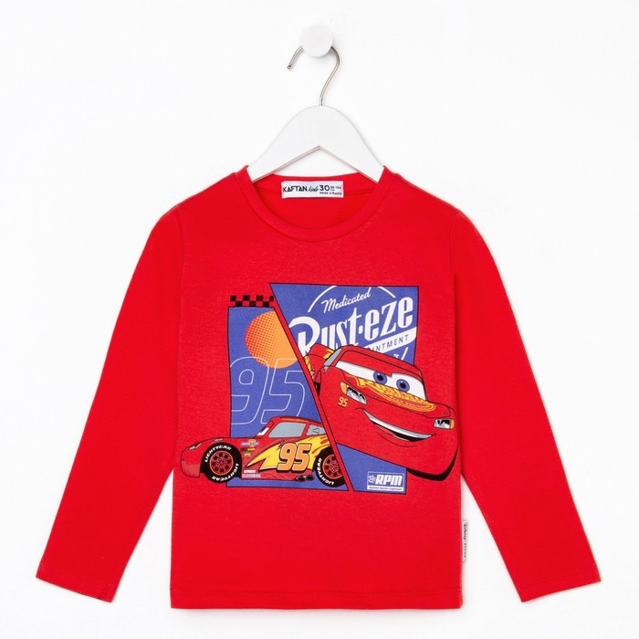 Футболка с длинным рукавом "Тачки", Disney, рост 110-116, красный