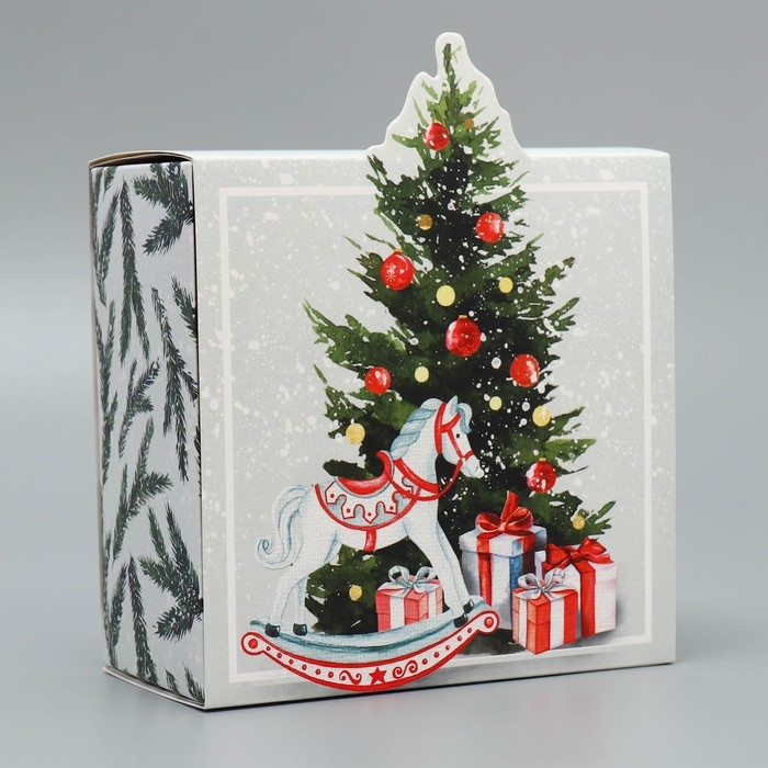 Коробка подарочная новогодняя складная &laquo;С новым годом&raquo;, 15 х 15 х 8 см, Новый год