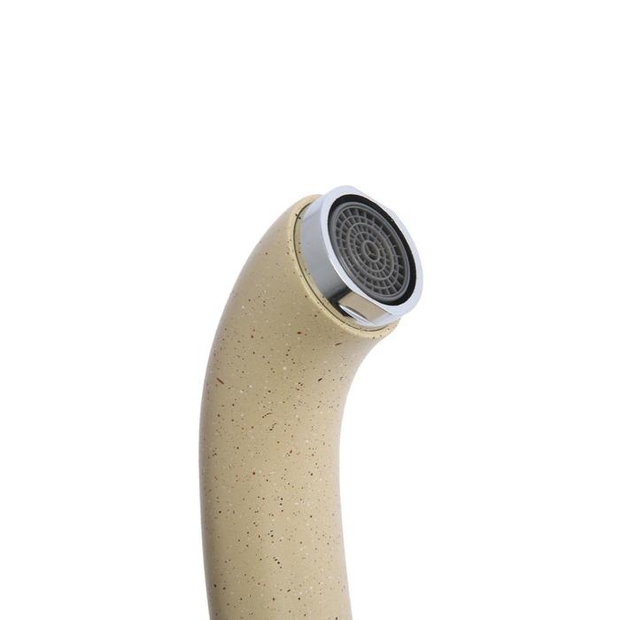 Cмеситель для кухни "Эверест" B59-0259, однорычажный, высокий излив, коричнево-бежевый