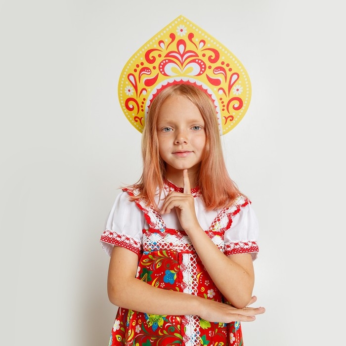 Карнавальный кокошник &laquo;Царица&raquo; из фетра