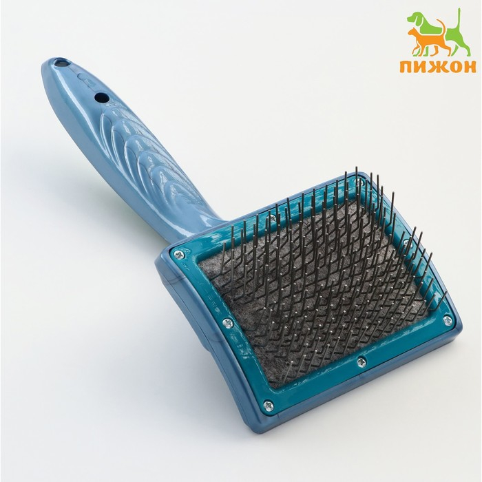 Щётка - пуходёрка для &laquo;Кавказца&raquo;, основание 84 х 58 мм, синяя