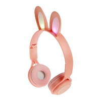 Наушники беспроводные Y08R, накладные, детские, BT 5.1, подсветка, 400 мАч, розовые Наушники беспроводные Y08R, накладные, детские, BT 5.1, подсветка, 400 мАч, розовые