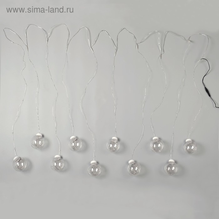 Гирлянда &laquo;Бахрома&raquo; 2.5 &times; 0.7 м роса с насадками &laquo;Шарики&raquo;, IP20, серебристая нить, 150 LED, свечение мульти, 12 В