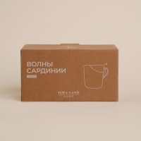 Набор кружек фарфоровых SL Home &laquo;Волны Сардинии&raquo;, 400 мл, цвет бежевый