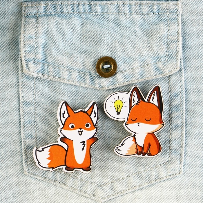 Значки деревянные &laquo;Это сумасшедшая идея&raquo;, 2 шт.