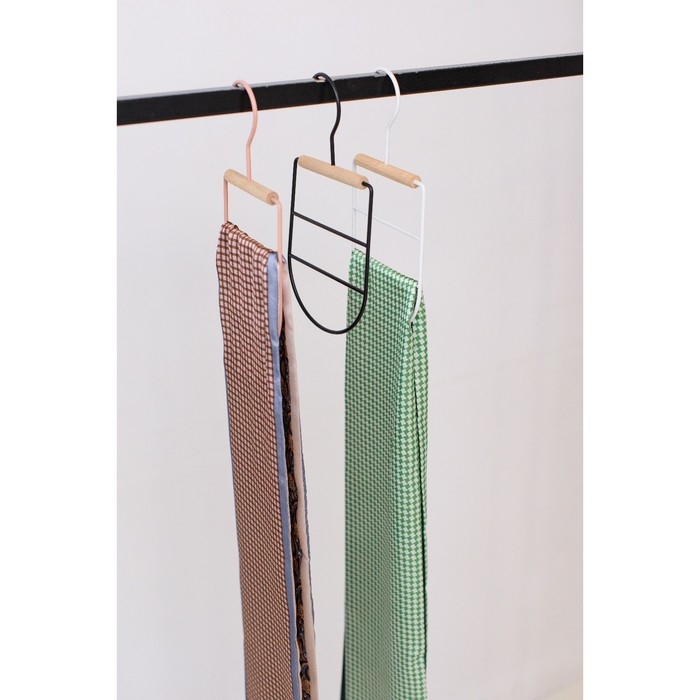 Вешалка для ремней и шарфов LaDо́m Laconique, 11,5&times;23&times;1,1 см, многоуровневая, цвет белый