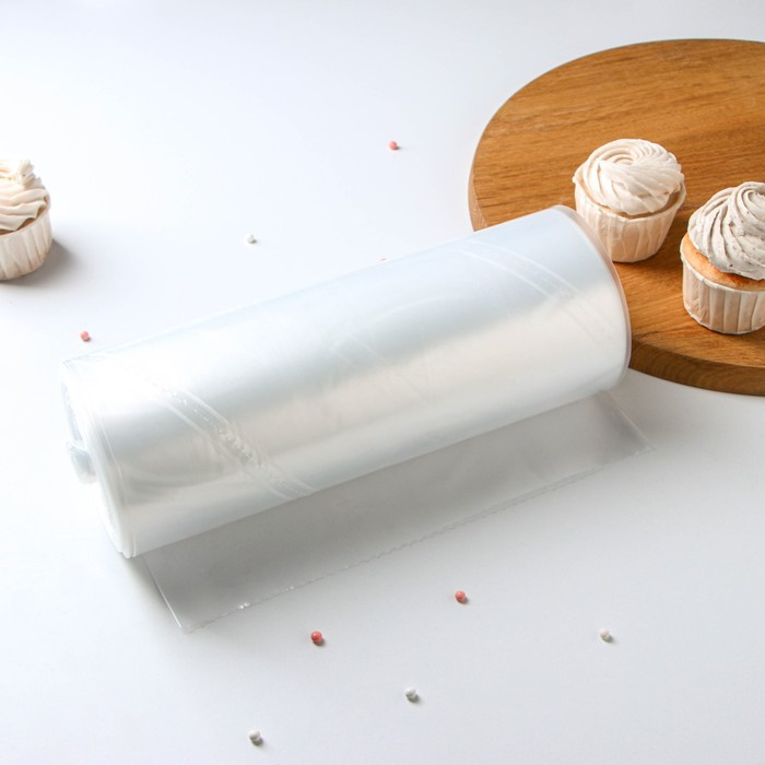 Мешок кондитерский, h=65 см, рулон 100 шт, 65×28 см, цвет прозрачный Мешок кондитерский, h=65 см, рулон 100 шт, 65×28 см, цвет прозрачный
