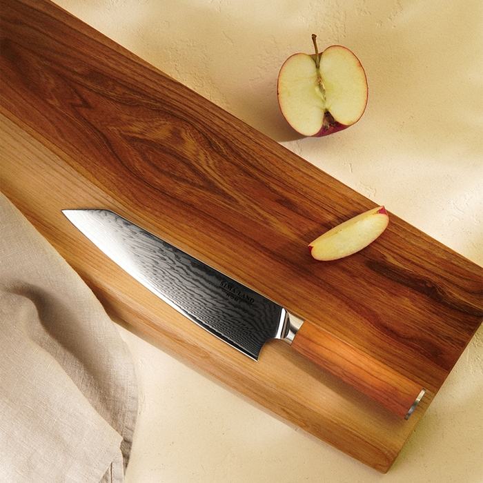 Нож кухонный SL Home &laquo;Оливия&raquo;, шеф, лезвие 20,32 см, дамасская сталь, цвет коричневый