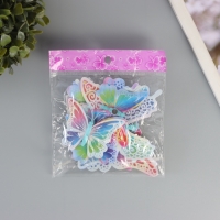 Магнит пластик светится в темноте "Цветные бабочки" двойные крылья набор 12 шт Магнит пластик светится в темноте "Цветные бабочки" двойные крылья набор 12 шт