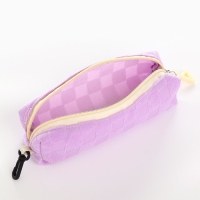 Рюкзак школьный, набор 2 в 1,+ пенал в клетку, 40х28х13 см, цвет сиреневый