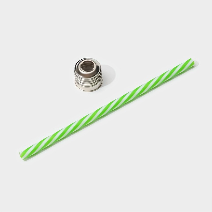 Бокал стеклянный для коктейля с трубочкой Доляна &laquo;Лампочка&raquo;, 280 мл, 7&times;15 см, цвет МИКС