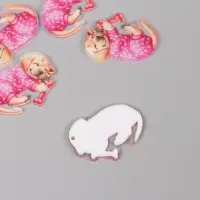 Декор для творчества акрил "Щеночек в пижамке сладко спит с косточкой" 2,5х3,4х0,2 см