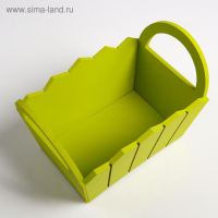 Кашпо деревянное 25×16×17 см "Мария", ручки боковые, МДФ, фисташка Кашпо деревянное 25×16×17 см "Мария", ручки боковые, МДФ, фисташка