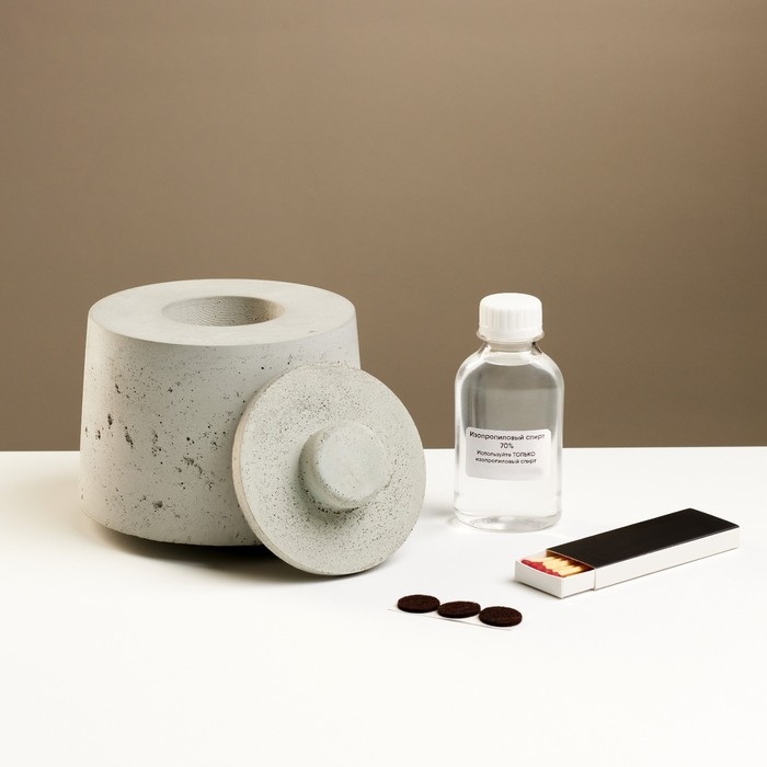 Биокамин настольный "Цилиндр" 14 х 11 см, топливо и спички в комплекте