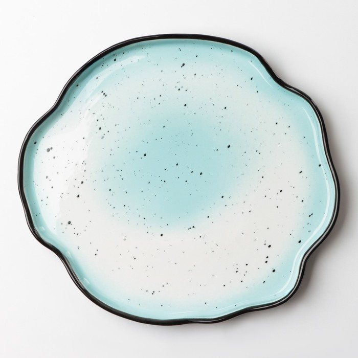 Тарелка керамическая неровный край «Синяя», 27 см, цвет синий Тарелка керамическая неровный край «Синяя», 27 см, цвет синий