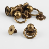 Кобурный винт d = 6/8 × 9 мм, с кольцом d = 10 мм, 4 шт, цвет бронзовый Кобурный винт d = 6/8 × 9 мм, с кольцом d = 10 мм, 4 шт, цвет бронзовый