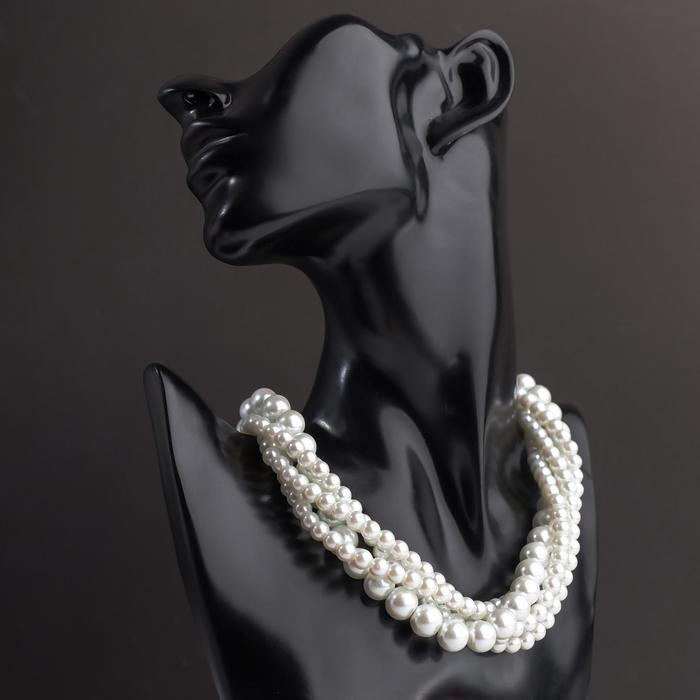 Бусы &laquo;Жемчуг&raquo; жгут, шар №6,10, цвет белый, L=45 см