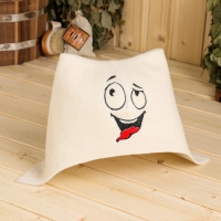 Шапка для бани с вышивкой "Настроение 2" Шапка для бани с вышивкой "Настроение 2"